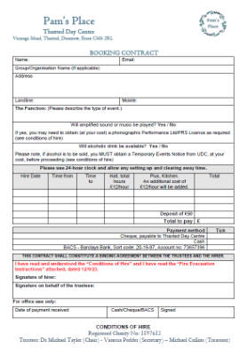 Booking contract